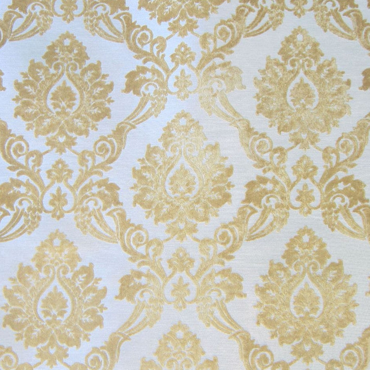 Glam Fabric Godiva Canary - Yellow Cut Velvet Upholstery Fabric