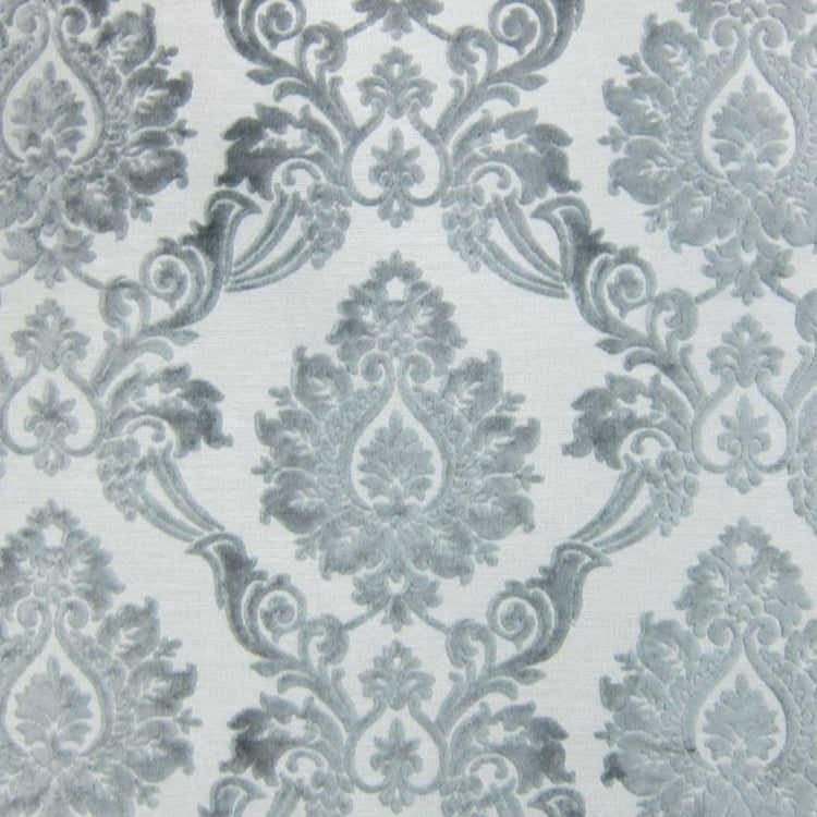 Glam Fabric Godiva Silver - Cut Velvet Upholstery Fabric