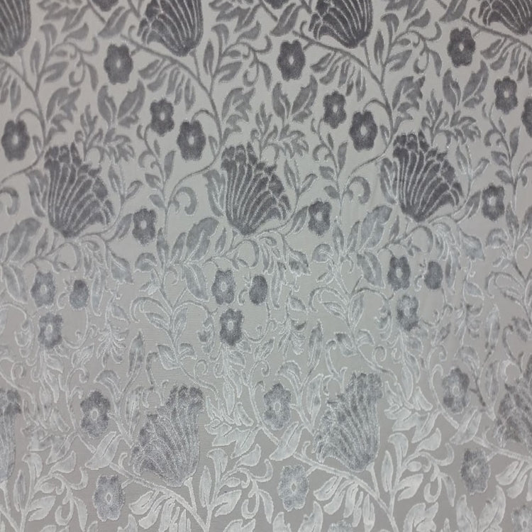 Glam Fabric Rebecca Silver  - Velvet Upholstery Fabric