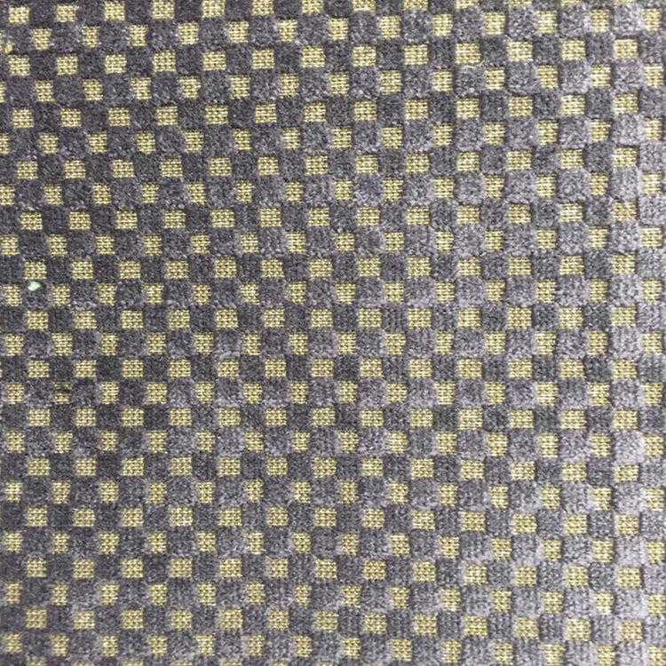 Glam Fabric Tartan Plum  - Velvet Upholstery Fabric