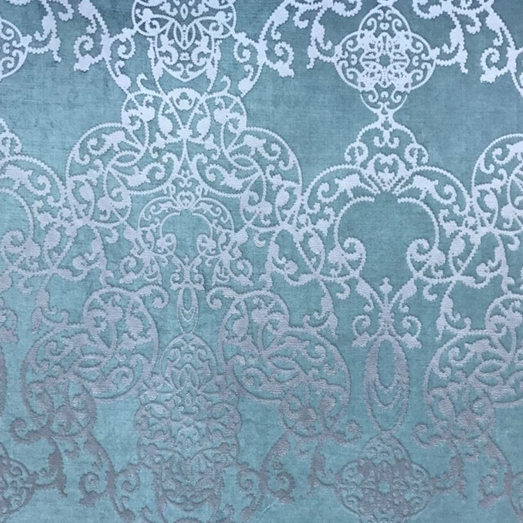 Glam Fabric Capilla Teal - Velvet Upholstery Fabric