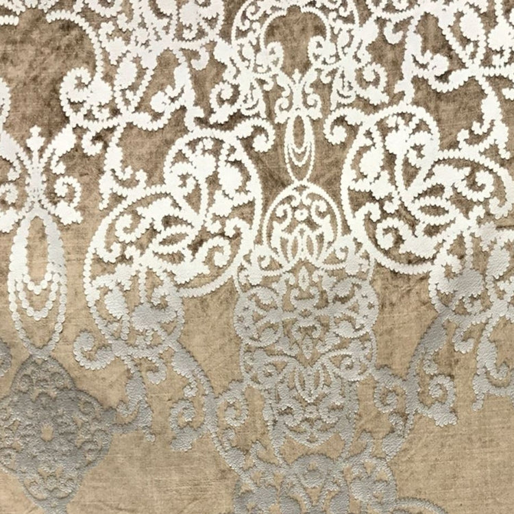 Glam Fabric Capilla Mocha - Velvet Upholstery Fabric